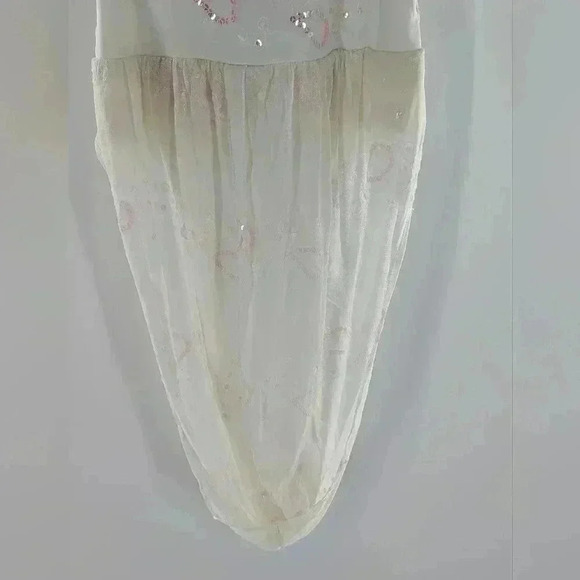 Y2K Women's Size Medium Soulmates Made In The USA white Sequin Halter Top - Picture 3 of 11